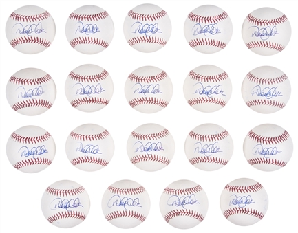 Lot of (19) Derek Jeter Single Signed OML Selig Baseballs (Beckett PreCert)
